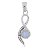 Rainbow Moonstone 925 Sterling Silver Pendant