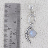 Rainbow Moonstone 925 Sterling Silver Pendant