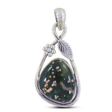 Ocean Jasper Gemstone Silver Pendant