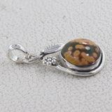 Ocean Jasper Gemstone Silver Pendant