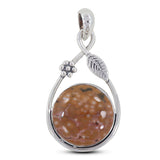 Ocean Jasper Gemstone Silver Pendant