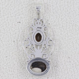 Peanut Wood & Smoky Quartz Silver Pendant