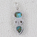 Blue Turquoise & Smoky Quartz Silver Pendant