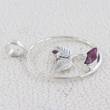 Raw Ruby Quartz Silver Pendant