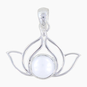 925 Silver Labradorite Lotus Pendant