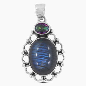 Labradorite & Mystic Quartz Silver Pendants