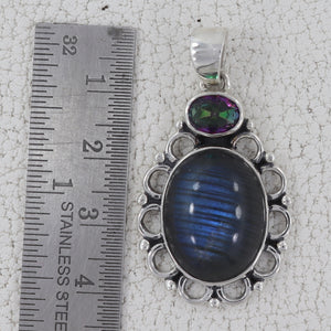 Labradorite & Mystic Quartz Silver Pendants