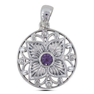 925 Sterling Silver Amethyst Pendant