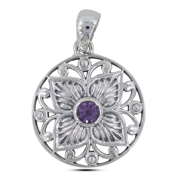 925 Sterling Silver Amethyst Pendant
