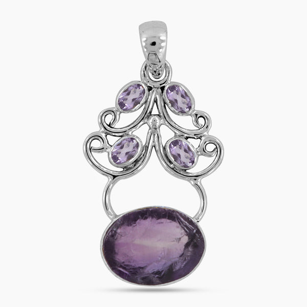 925 Silver Rough Citrine Pendant