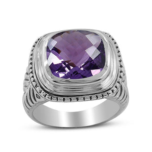 925 Sterling Silver Amethyst Ring
