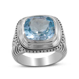 Blue Topaz Sterling Silver Ring