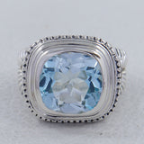 Blue Topaz Sterling Silver Ring