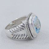 Blue Topaz Sterling Silver Ring