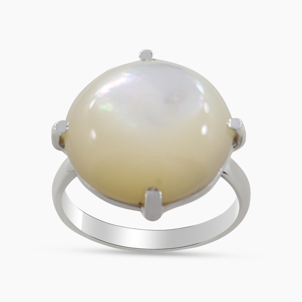 Natural Mother Fresh Pearl Silver Rings
