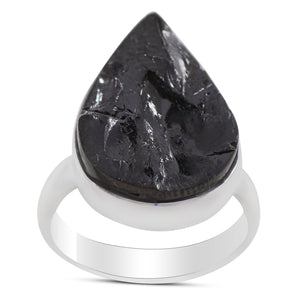 Natural Shungite Silver Ring