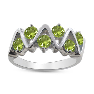Natural Peridot Silver Rings
