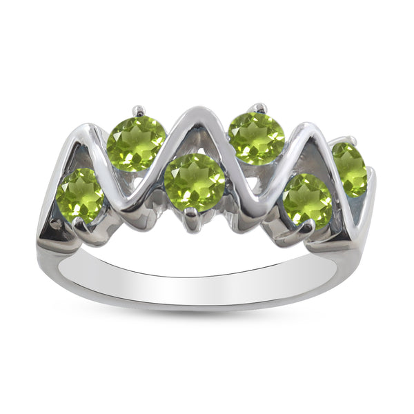 Natural Peridot Silver Rings