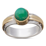 Green Emerald Silver Ring