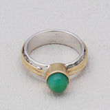 Green Emerald Silver Ring