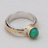 Green Emerald Silver Ring