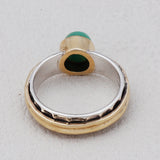 Green Emerald Silver Ring