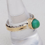 Green Emerald Silver Ring