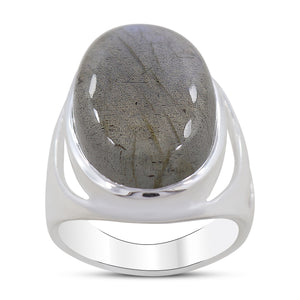 Natural Labradorite Silver Ring