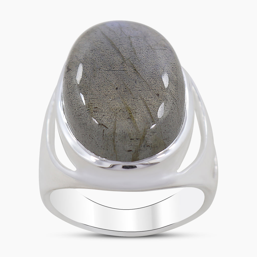 Natural Labradorite Silver Rings