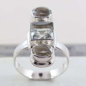 Natural Green Amethyst 925 Sterling Silver Ring