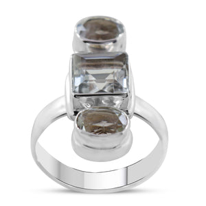 Natural Green Amethyst 925 Sterling Silver Ring