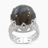 Natural Labradorite Silver Rings