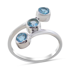 Blue Topaz Silver Rings