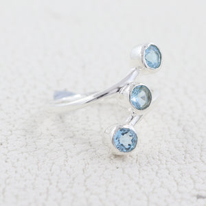 Blue Topaz Silver Rings