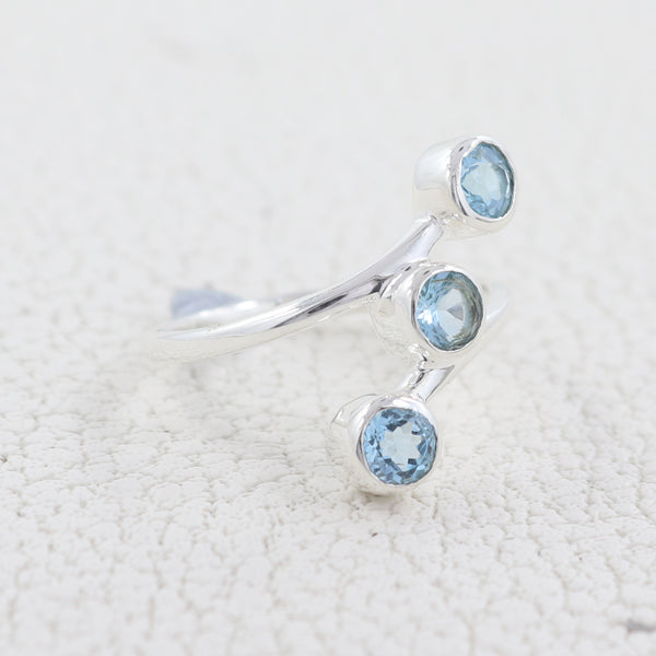 Blue Topaz Silver Rings