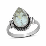 Green Amethyst Silver Ring