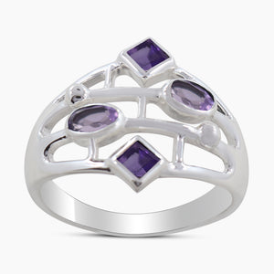 Amethyst Silver Ring
