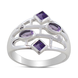 Amethyst Silver Ring