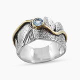 Blue Topaz Gemstone Sterling Silver Eternity Band Ring