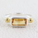 Natural Citrine 925 Sterling Silver Ring