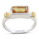 Natural Citrine 925 Sterling Silver Ring