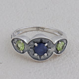 Natural Sapphire Silver Ring