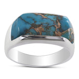 Blue Copper Turquoise Silver Ring