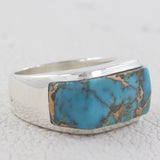 Blue Copper Turquoise Silver Ring