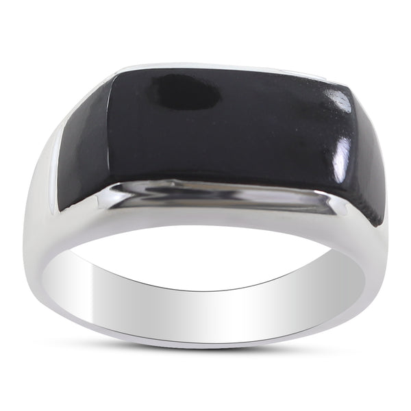 Black Onyx Silver Ring