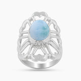 925 Sterling Silver Larimar Rings