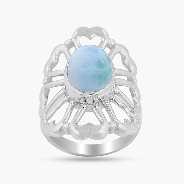 925 Sterling Silver Larimar Rings
