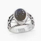 Natural Labradorite Silver Rings