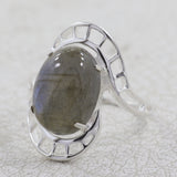 Natural Labradorite Silver Ring