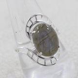 Natural Labradorite Silver Ring